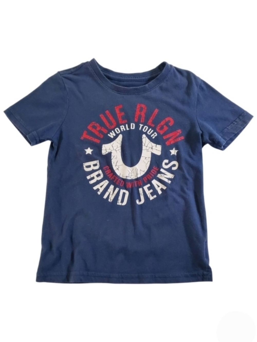 K1267 * True Religion Boys Logo Graphic Tee Blue Size 4